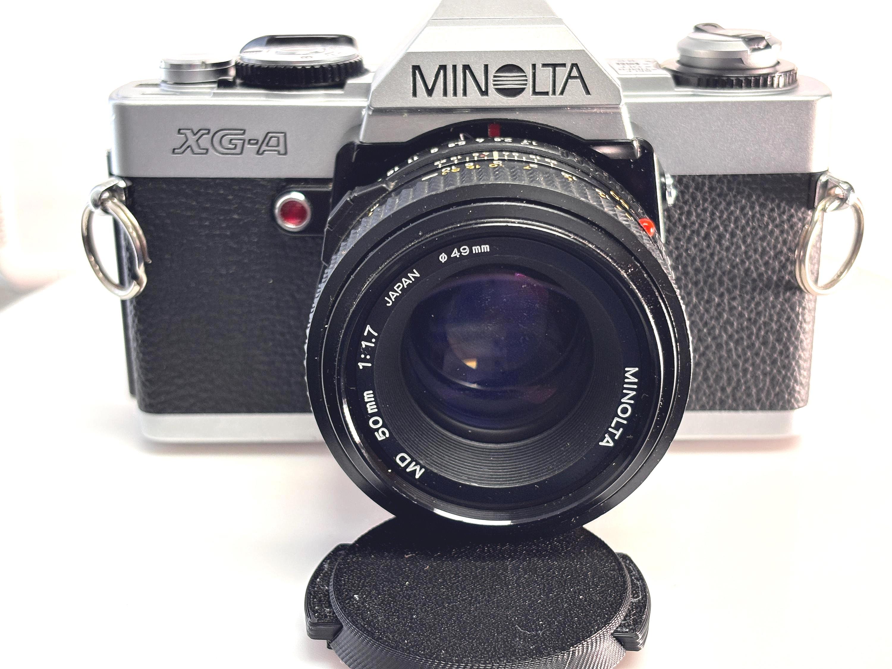 Minolta Minoltina-P 35mm Film Camera Rokkor Lens As Is W/ Case