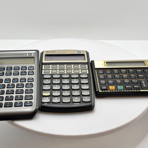 Three Hewlett Packard Programmable RPN Scientific Calculators & Case - TESTED
