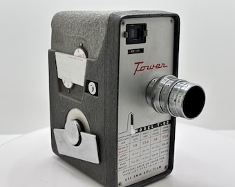 Tower Model T-92 8mm Movie Camera with 13mm Wollensak Lens – Sears Retro Cine Camera