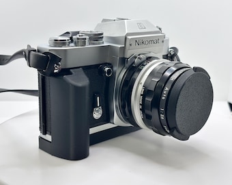 Empuñadura ergonómica negra para cámaras réflex Nikon EL/EL2 de 35 mm.