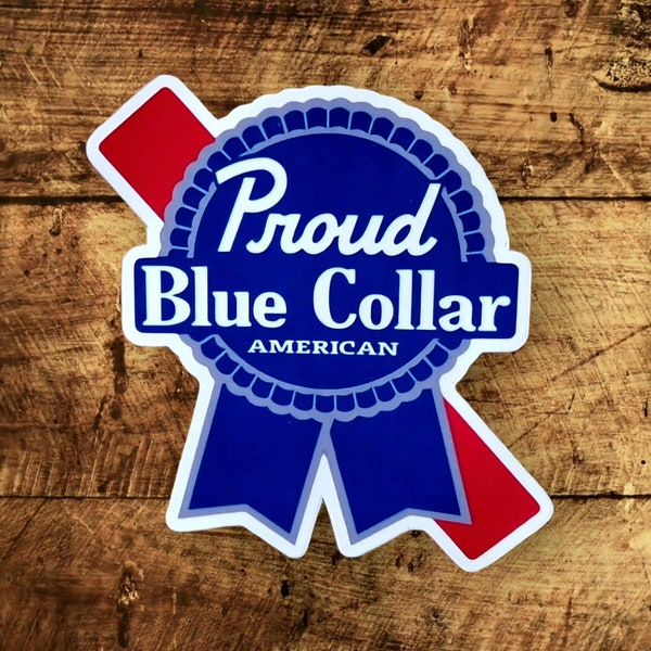 Proud Blue Collar Sticker Etsy