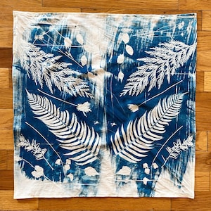 Cotton Cyanotype Bandana / Wall Hanging / Tea Towel