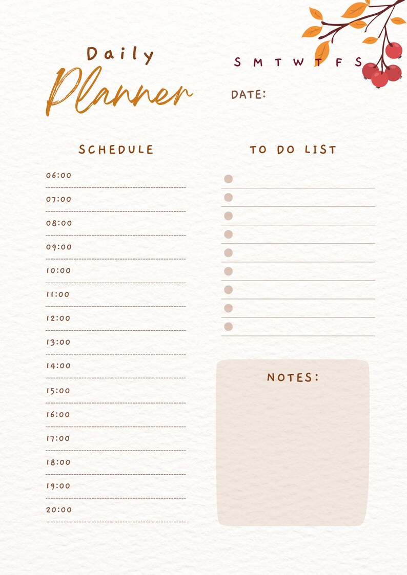 Daily Planner Printable, Pdf Printable, to Do List, Daily Planner ...