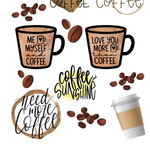 Autocollants de planificateur de café / Temps de café / Toutes les choses café / Autocollants / Dessins de tortue de haricot