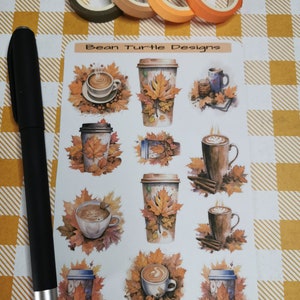 Autocollants de café/planificateur d'automne