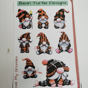 J'aime mes gnomes/ Stickers gnomes/ Gnomes de l'agenda/ Motifs haricot tortue
