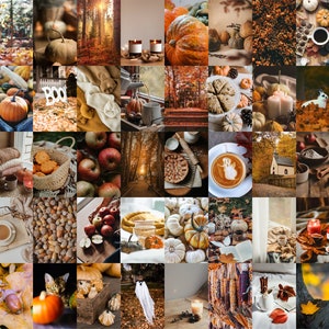 Cozy Fall Wall Collage, Printable Wall Collage, 50 Pieces, 4x6 Inch Images, Digital Download, Room Decor, Comfy Fall / Autumn Aesthetic