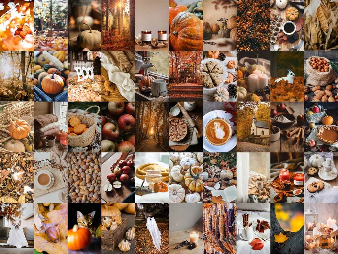 Cozy Fall Wall Collage, Printable Wall Collage, 50 Pieces, 4x6 Inch ...