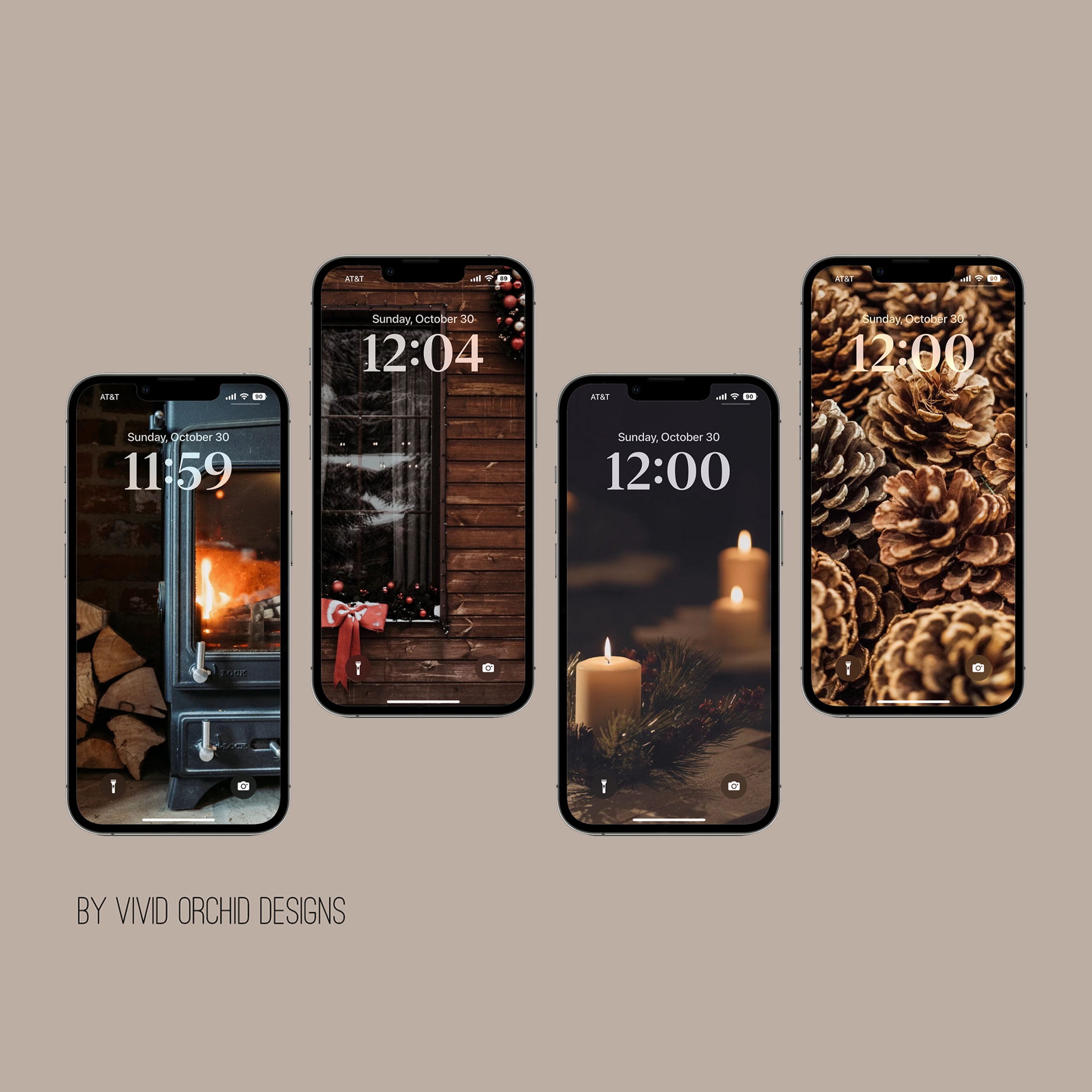 Cozy Winter iPhone Ios16+ Wallpaper Bundle, Cozy Winter Lock Screens