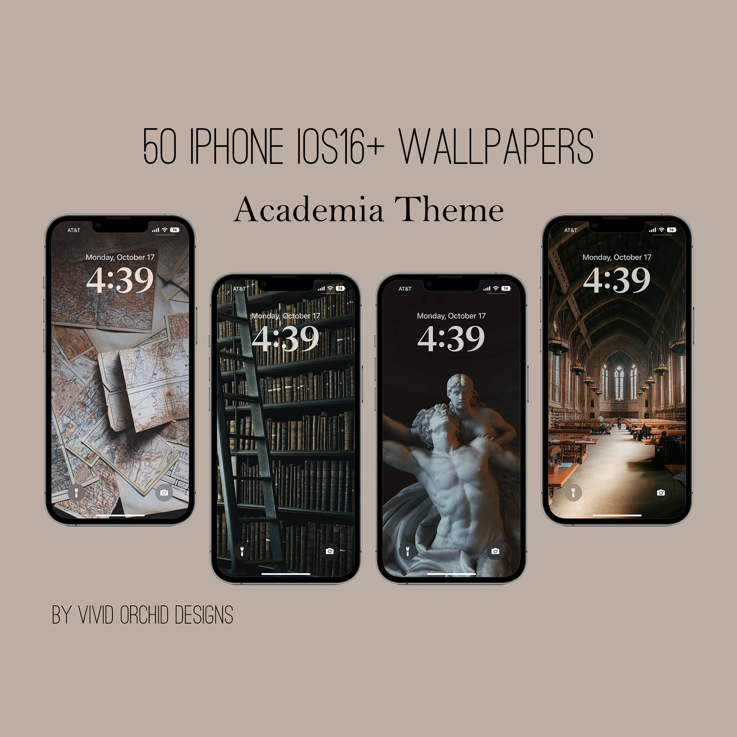 Academia iPhone Ios16+ Wallpaper Bundle, Academia Lock Screens, 50 High ...