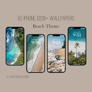 Beach iPhone iOS16+ Wallpaper Bundle, Beach Lock Screens, 50 HD Wallpapers, Tropical Beach Aesthetic, Beach Photos, Digital Download