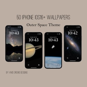 Outer Space iPhone iOS16+ Wallpaper Bundle, Outer Space Lock Screen, 50 HD Wallpapers, Outer Space Aesthetic, Space Photos, Digital Download