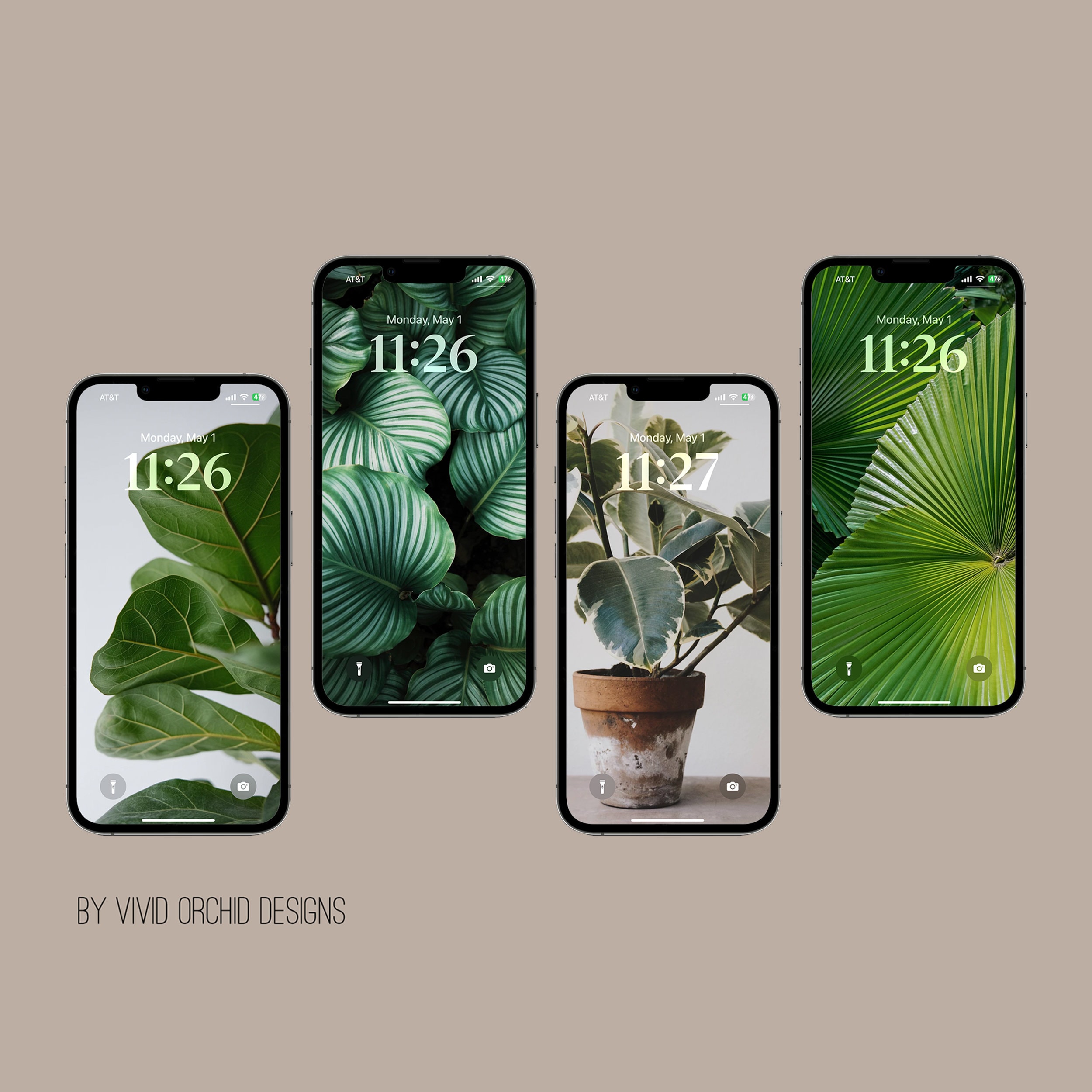 Houseplants iPhone Ios16 Wallpaper Bundle, Houseplant Lock Screens, 50