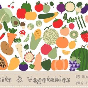 Fruit and vegetable clipart | Fruit clipart | Vegetable clipart | fruit PNG | vegetable PNG | fruits and vegetables printable | hand drawn