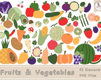 Fruit and vegetable clipart | Fruit clipart | Vegetable clipart | fruit PNG | vegetable PNG | fruits and vegetables printable | hand drawn