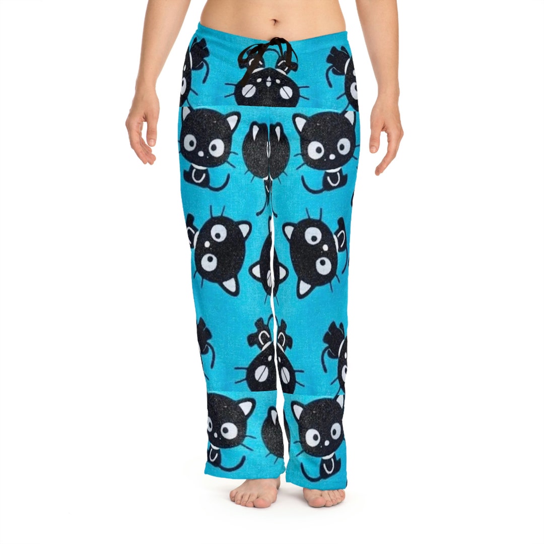 Retro Chococat Kitty Blue Pajama Pants Lounge Love Gift Etsy