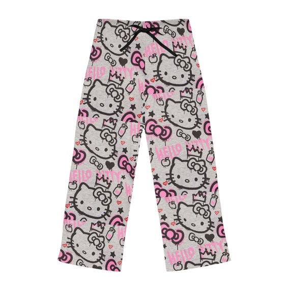 Hello Kitty Girls Size 10 Sleep PJs Pajamas Shirt Set Cotton Hot Pink  Sleepwear