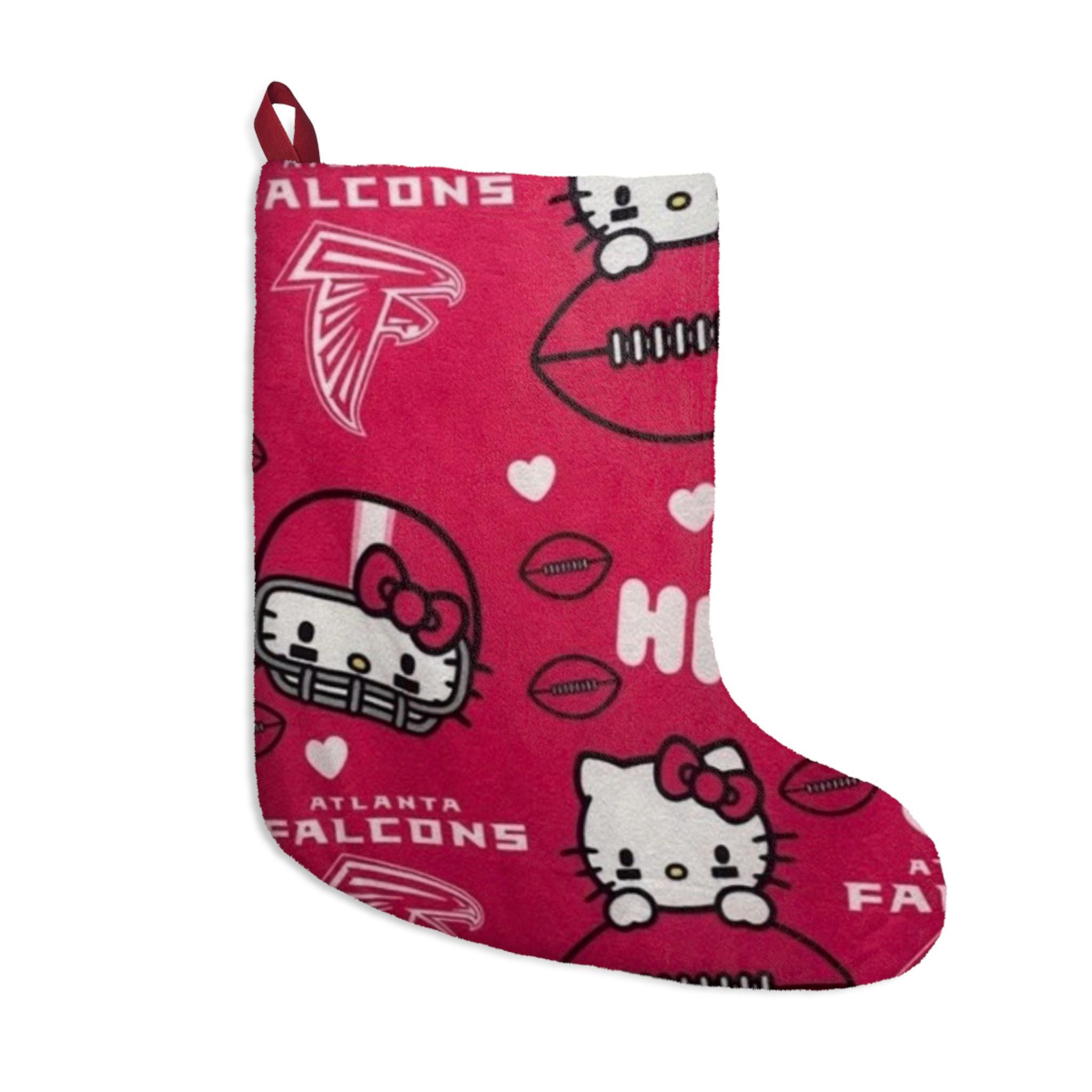 Discover Merry Retro Falcons Football Kitty Atlanta football pink Christmas Tree Cat Holiday Dorm Alumni Fan Stocking Gift