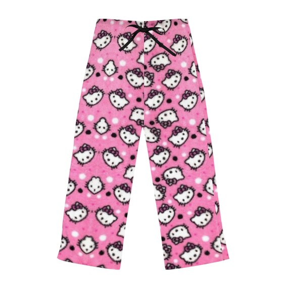 Hello Kitty Girls Size 10 Sleep PJs Pajamas Shirt Set Cotton Hot Pink  Sleepwear