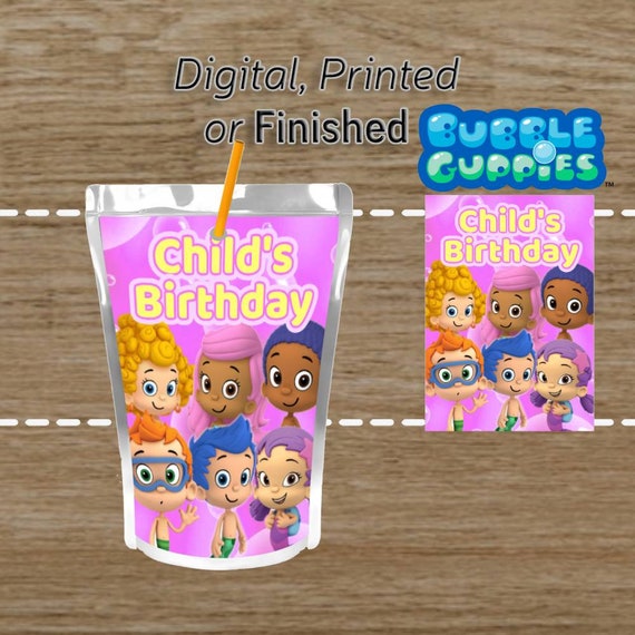 Bubble Guppies Juice Pouch Labels Digital Printed or Etsy