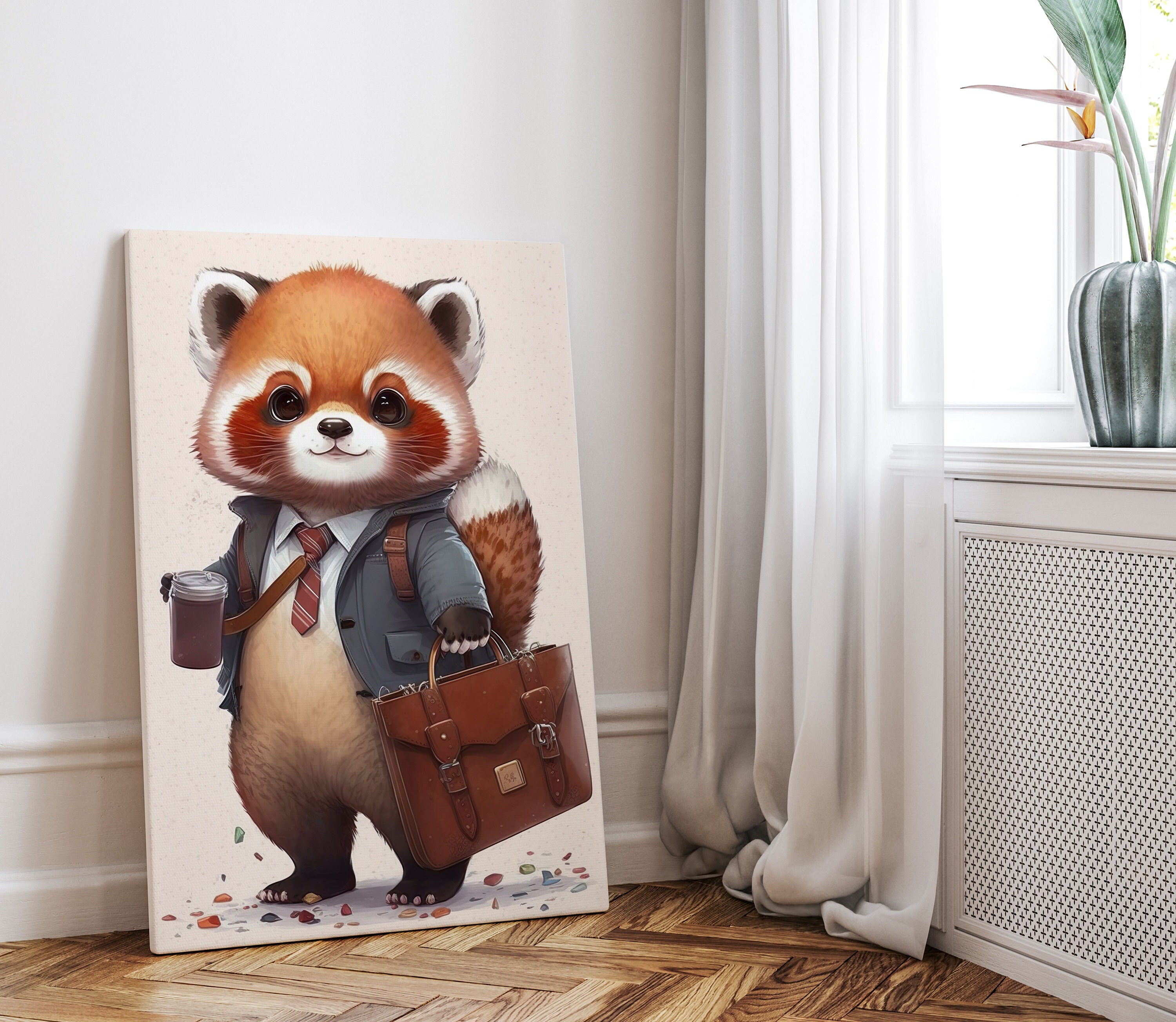 Red Panda Wall Art Funny Red Panda Wall Art Nursery Dressed Animals