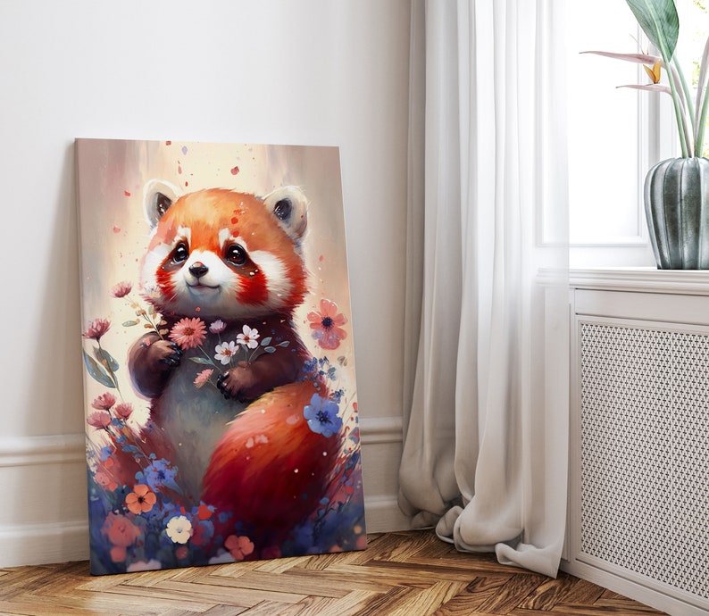 Red Panda Wall Art Kawaii Red Panda Art Watercolor Red Panda - Etsy