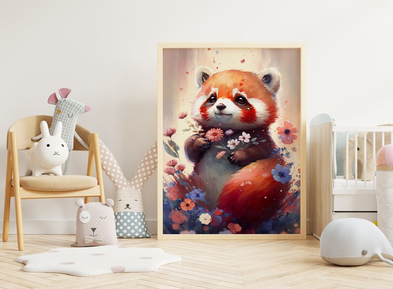 Red Panda Wall Art Kawaii Red Panda Art Watercolor Red Panda - Etsy