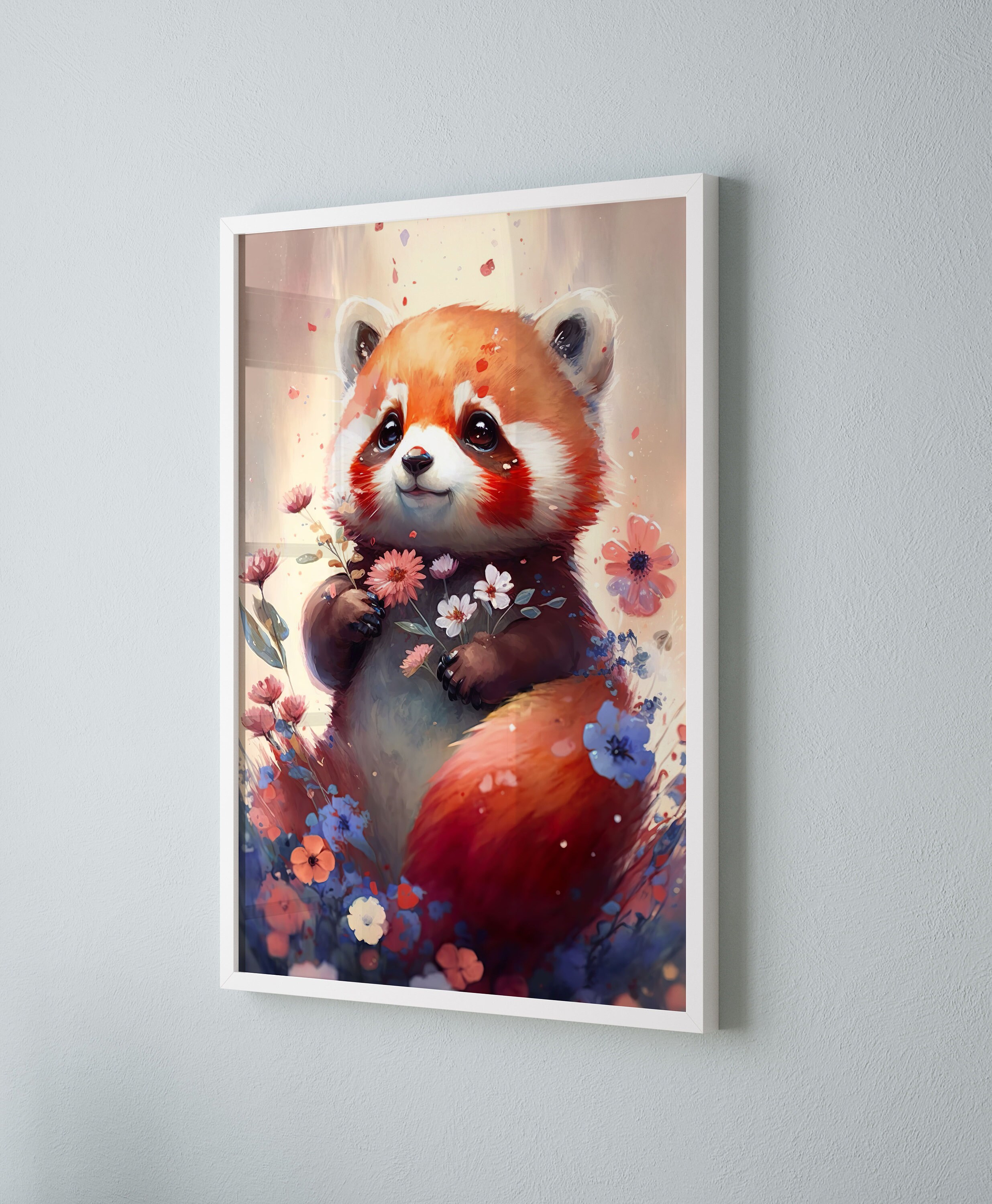 Red Panda Wall Art Kawaii Red Panda Art Watercolor Red Panda - Etsy