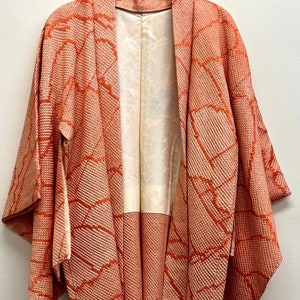Coral Silk Haori Jacket