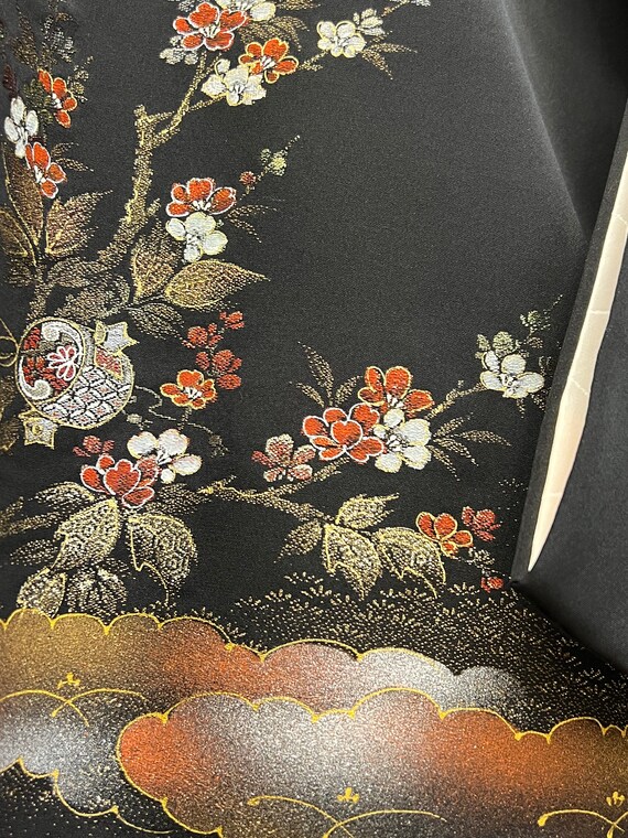 Antique Embroidered Silk Japanese Haori Kimono - image 4