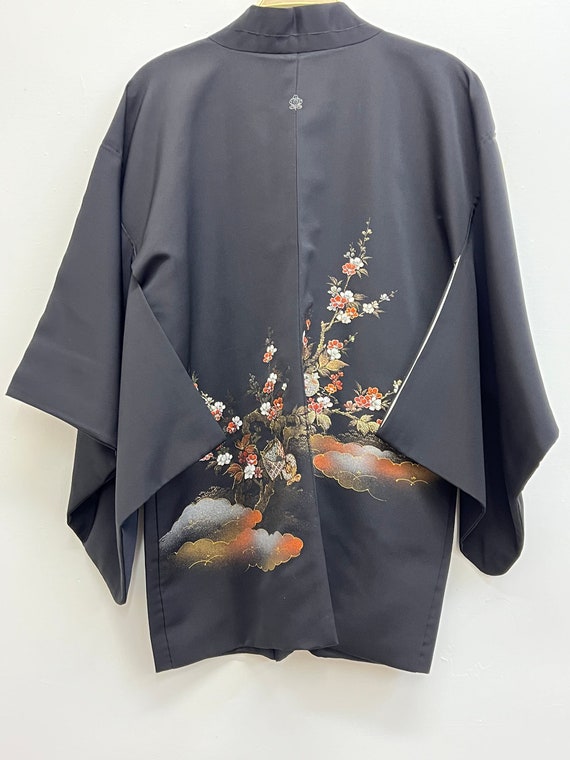 Antique Embroidered Silk Japanese Haori Kimono - image 2