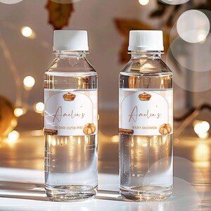 Editable Cutie Pie Baby Shower Water Bottle Label, A Little Cutie Pie Is On The Way Labels Girl Birthday Party Decor, Pumpkin Pie Decor, pie