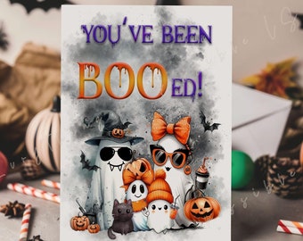 You've Been Booed Kit: Printable Halloween Sign, Poem, Treat Tag (PDF)