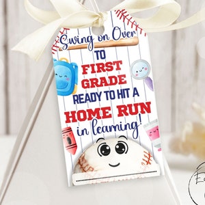 Baseball First Day of First Grade Gift Tag (Digital Download)