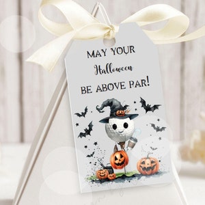 Golf Trick Or Treat Favor Tags - Halloween Golf Favor Tags -Golf Gift Tags, Golf Party Decor, Golf Birthday Party, z56