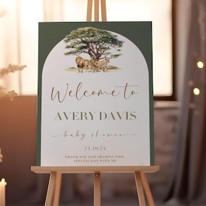 Safari Lion Baby Shower Welcome Sign (Digital Download)
