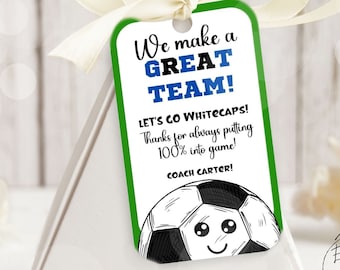 Editable Soccer Team Gift Tag, Game Day Tailgate (Digital Download)