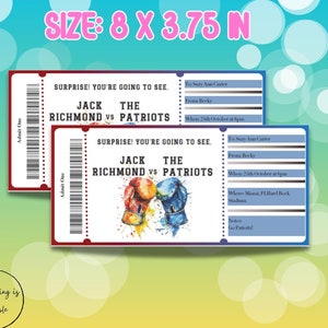 Surprise Boxing Ticket Template for Christmas Gift, Customizable and Printable Boxing Gift Voucher for Father Days, DIY Gift Certificate