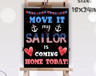 Sailor Homecoming Sign: Military Welcome Home Decor (Digital Download)