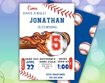 Editable Baseball Birthday Invitation: Sports Theme (Digital Download)