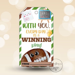 American Football Back to School Gift Tag: Printable Label (Digital Printable)