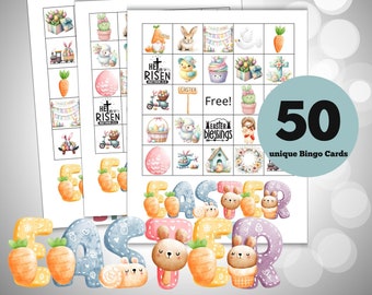 Easter Bingo Printable Game, Easter Game for Kids, Bunny Bingo, z27