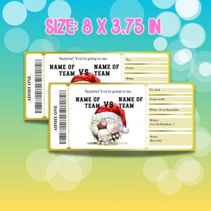 Christmas Soccer Ticket Gift Certificate, Surprise Soccer Ticket Template, DIY Soccer Gifts for Dad, Soccer Voucher