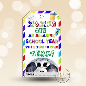 Soccer Back to School Gift Tag: Classroom Printable (Digital Download)