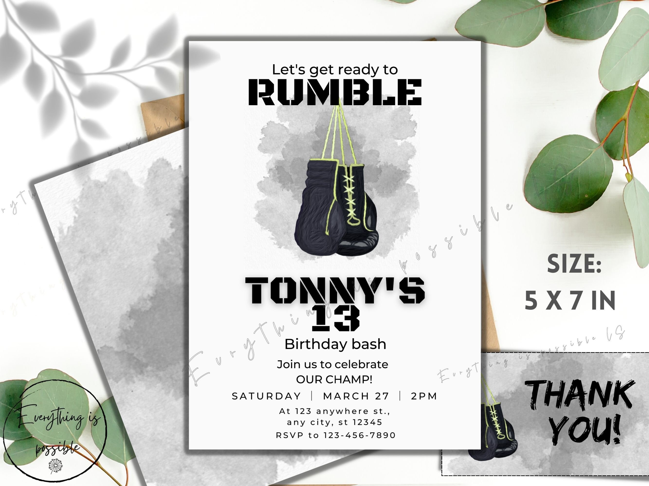 Boxing Birthday Digital Invitation - Boxing Party Text Invite Template ...