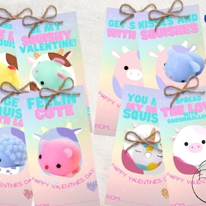 Instant download Kids Valentines Day Cards, Squishmallow Classroom cards, Squish Squishie