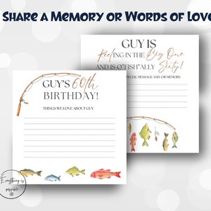Fishing themed Share a Memory or Words of Love. Advice & wishes for anniversary, wedding, birthday. Remembrance cards z7