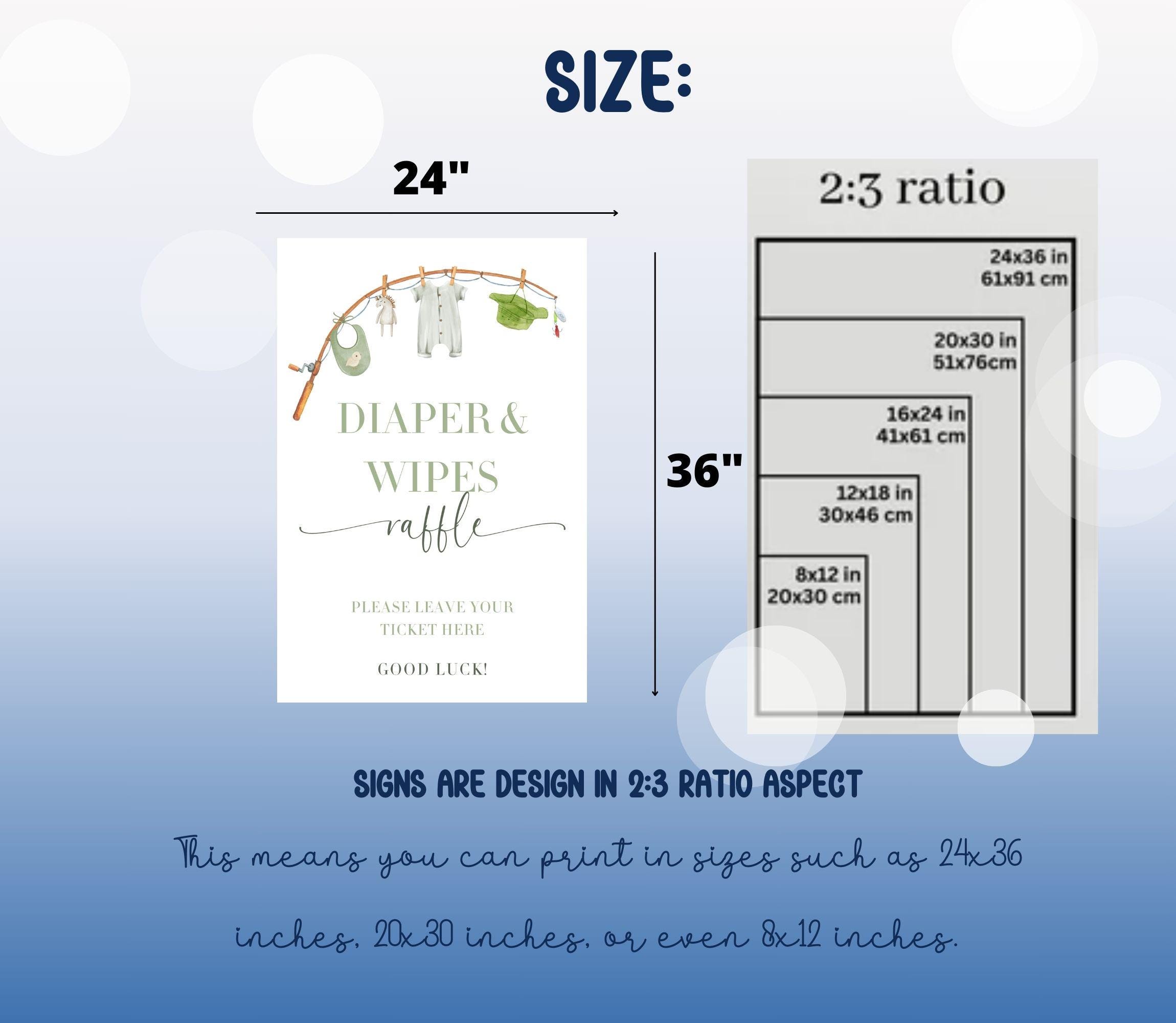 Fish Theme Raffle Fishing Baby Shower Diaper Raffle Sign, Fish Theme Late Night Raffle ...
