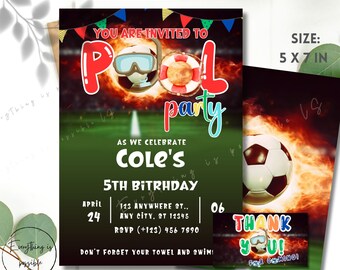 Soccer Pool Party Invitation: Splish Splash Birthday (Digital Download)