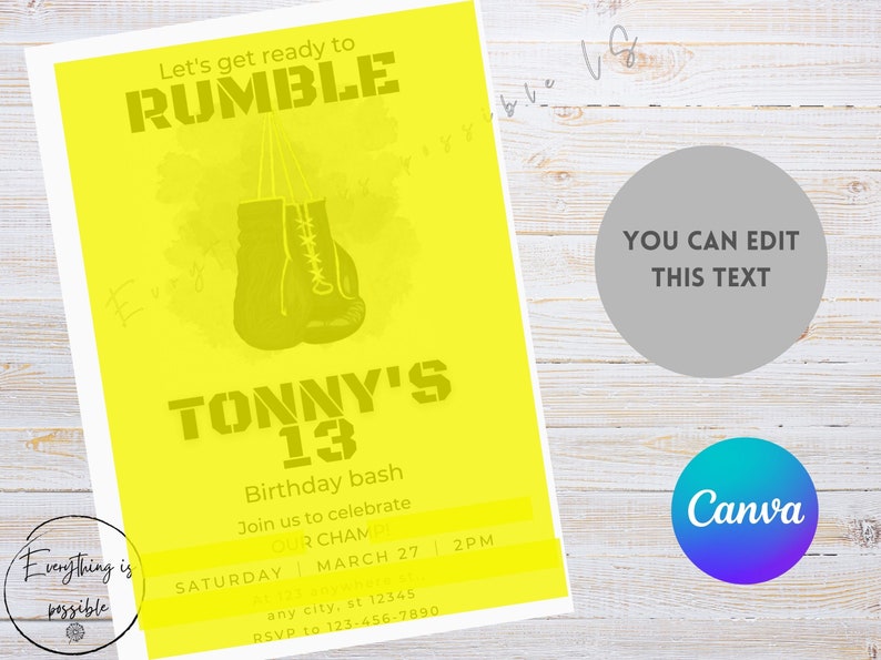 Boxing Birthday Digital Invitation - Boxing Party Text Invite Template ...